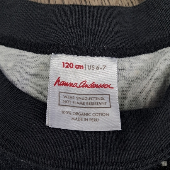 Hanna Andersson Size 6-7 100% Organic Cotton Long Sleeve Knit Pajama Top Winter - Picture 5 of 6